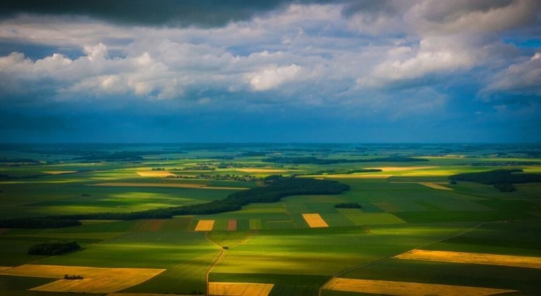Parcelles de champs vues du ciel
