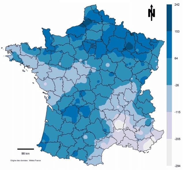 carte france précipitations yara france