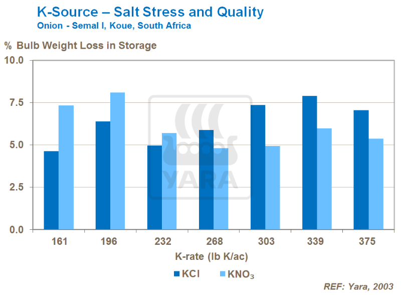 Potassium, stress salin et qualité